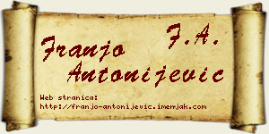 Franjo Antonijević vizit kartica
